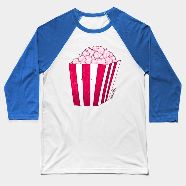 Popcorn in PINK shade Baseball T-Shirt by Snacks At 3